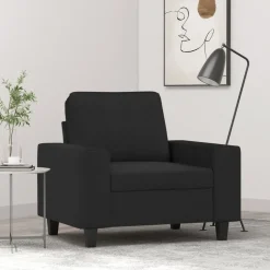 vidaXL Fauteuil 60 cm stof zwart