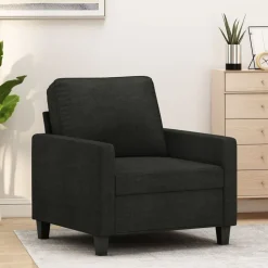 vidaXL Fauteuil 60 cm stof zwart