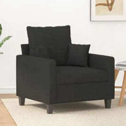 vidaXL Fauteuil 60 cm stof zwart