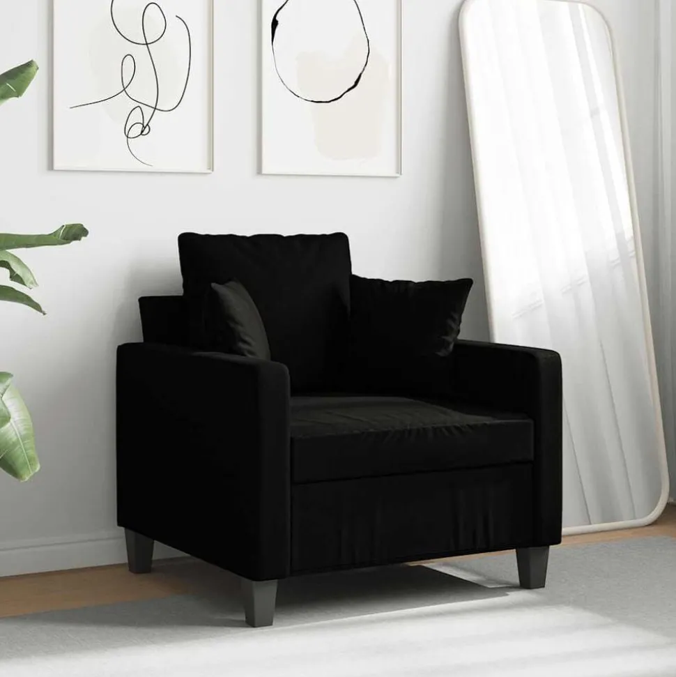 vidaXL Fauteuil 60 cm stof zwart