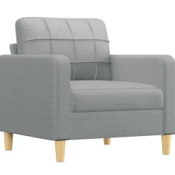 vidaXL Fauteuil 60 cm stof lichtgrijs