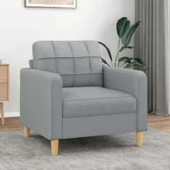 vidaXL Fauteuil 60 cm stof lichtgrijs