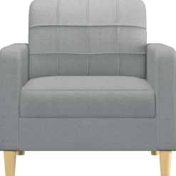 vidaXL Fauteuil 60 cm stof lichtgrijs