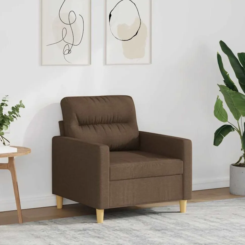 vidaXL Fauteuil 60 cm stof bruin