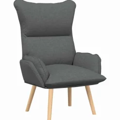 vidaXL Fauteuil Donkergrijs 69 x 74 x 93 cm Stof en multiplex