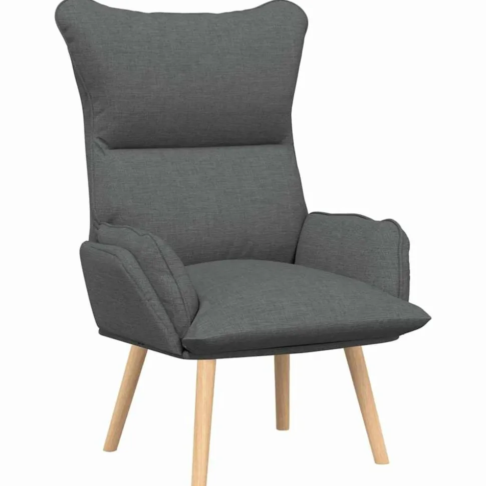 vidaXL Fauteuil Donkergrijs 69 x 74 x 93 cm Stof en multiplex