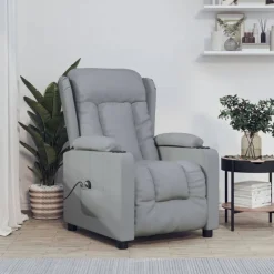 vidaXL Fauteuil elektrisch verstelbaar stof lichtgrijs