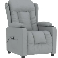 vidaXL Fauteuil elektrisch verstelbaar stof lichtgrijs