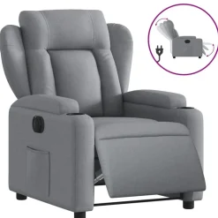 vidaXL Fauteuil elektrisch verstelbaar stof lichtgrijs