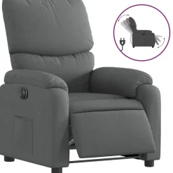 vidaXL Fauteuil elektrisch verstelbaar stof donkergrijs