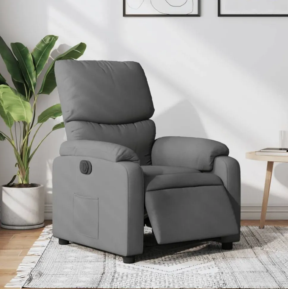 vidaXL Fauteuil elektrisch verstelbaar stof donkergrijs
