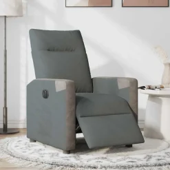 vidaXL Fauteuil elektrisch verstelbaar stof donkergrijs
