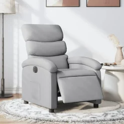 vidaXL Fauteuil elektrisch verstelbaar stof lichtgrijs
