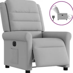 vidaXL Fauteuil elektrisch verstelbaar stof wolk grijs