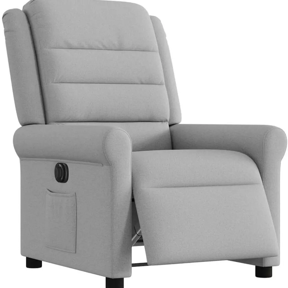 vidaXL Fauteuil elektrisch verstelbaar stof wolk grijs