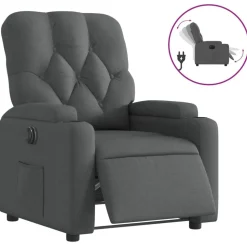 vidaXL Fauteuil elektrisch verstelbaar stof donkergrijs