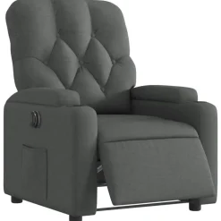 vidaXL Fauteuil elektrisch verstelbaar stof donkergrijs