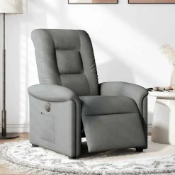 vidaXL Fauteuil elektrisch verstelbaar stof donkergrijs