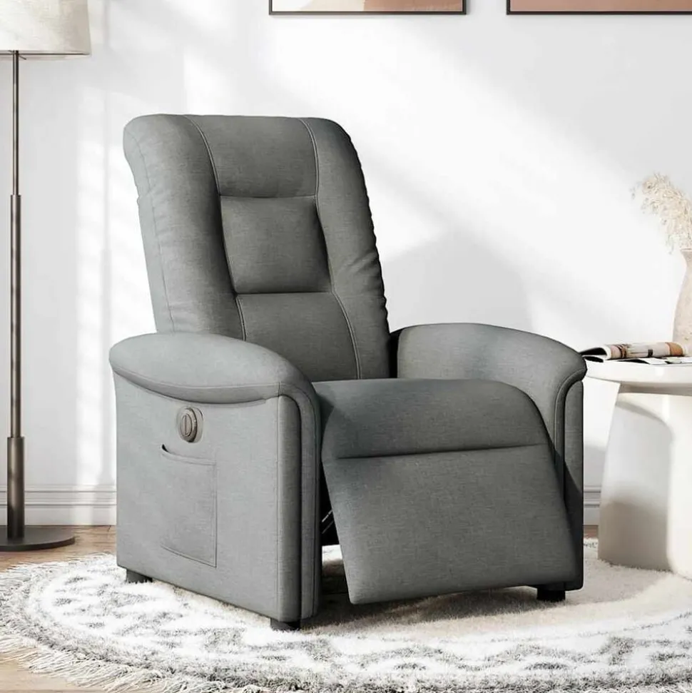 vidaXL Fauteuil elektrisch verstelbaar stof donkergrijs