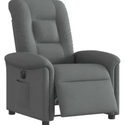 vidaXL Fauteuil elektrisch verstelbaar stof donkergrijs