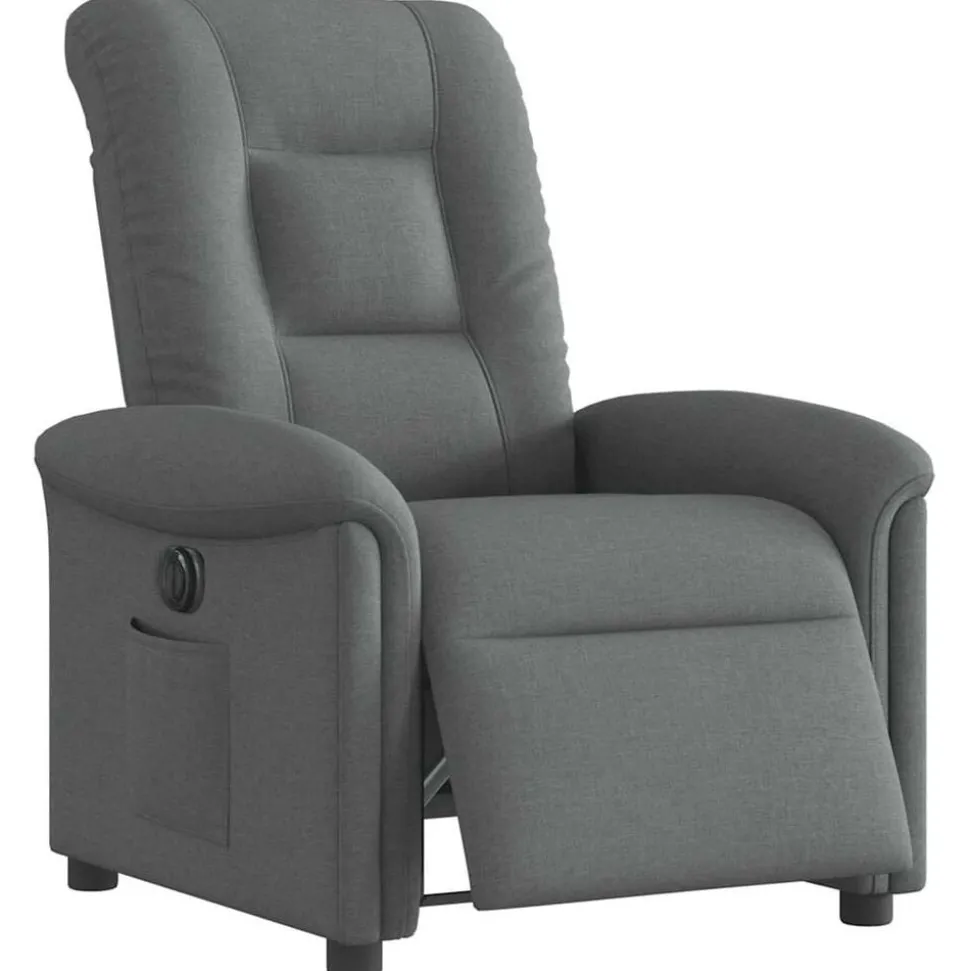 vidaXL Fauteuil elektrisch verstelbaar stof donkergrijs
