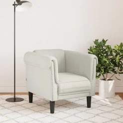 vidaXL Fauteuil fluweel crèmekleurig