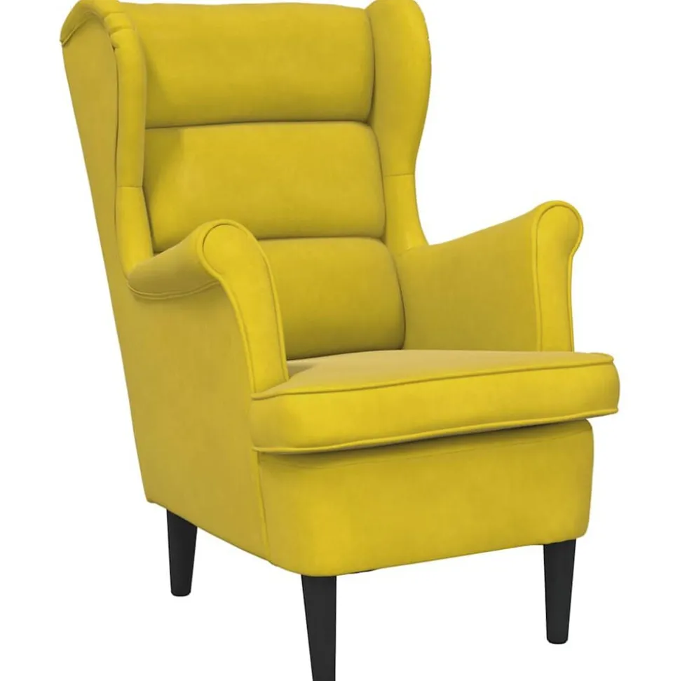 vidaXL Fauteuil fluweel mosterdgeel