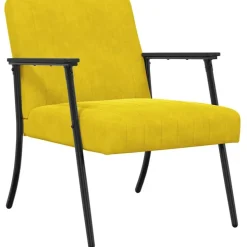 vidaXL Fauteuil Geel 59 x 75 x 78 cm Fluweel