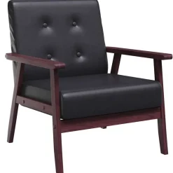vidaXL Fauteuil kunstleer zwart