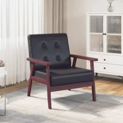 vidaXL Fauteuil kunstleer zwart