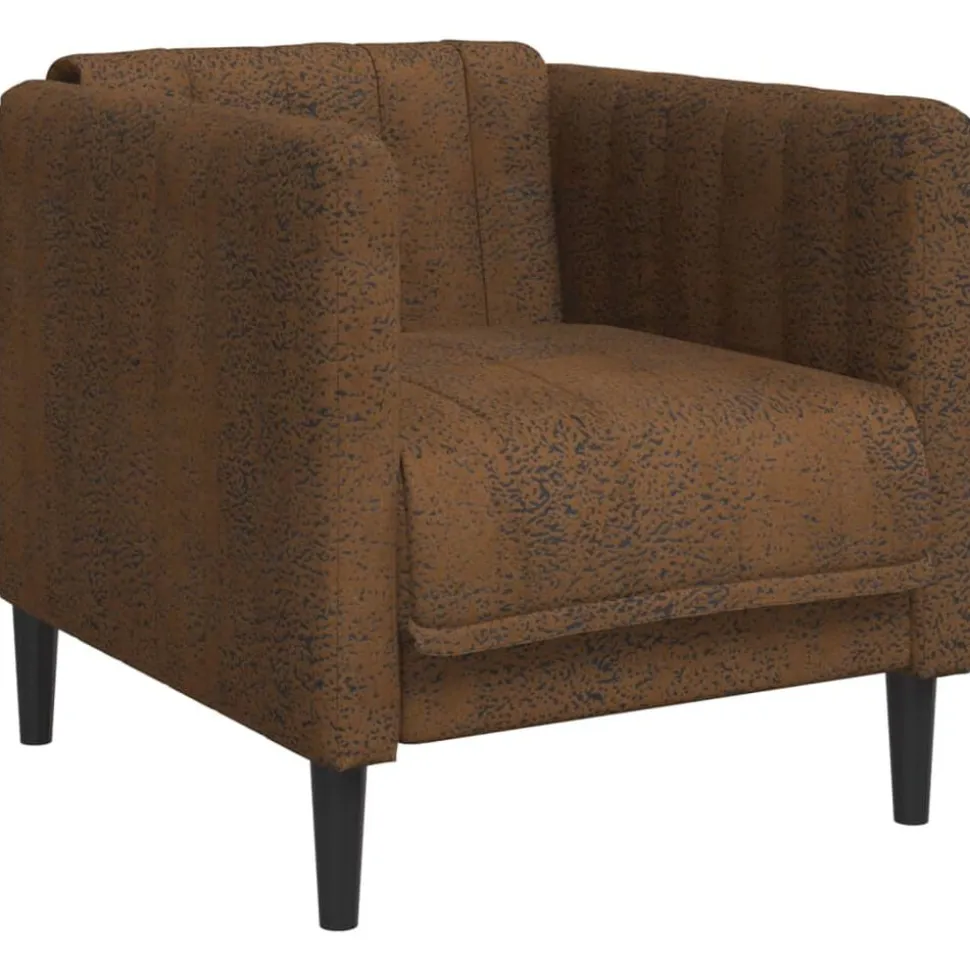vidaXL Fauteuil kunstsuède bruin