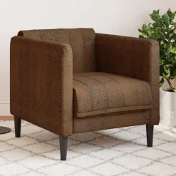 vidaXL Fauteuil kunstsuède bruin