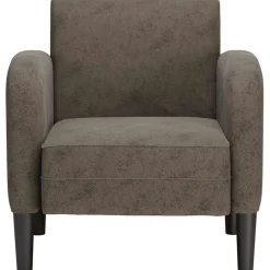 vidaXL Fauteuil met armleuningen 54 cm kunstleer donkergrijs