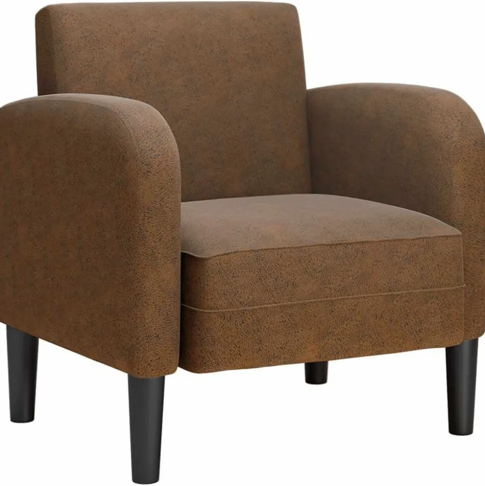 vidaXL Fauteuil met armleuningen 54 cm kunstleer bruin