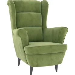 vidaXL Fauteuil met voetenbank fluweel lichtgroen