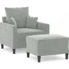 vidaXL Fauteuil met voetenbank 60 cm fluweel geel