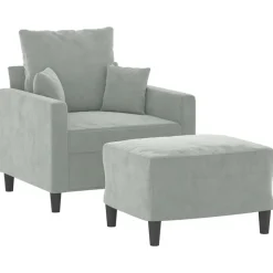 vidaXL Fauteuil met voetenbank 60 cm fluweel geel