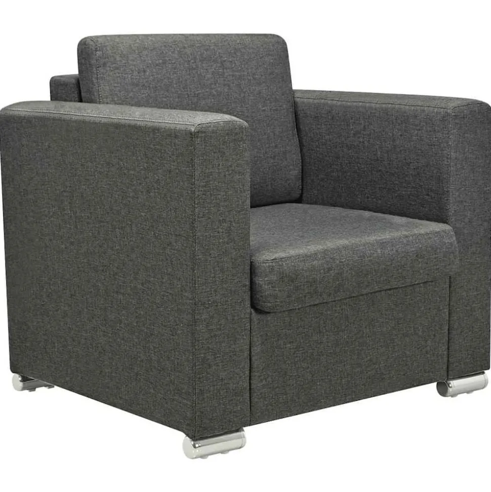vidaXL Fauteuil stof donkergrijs