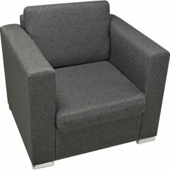 vidaXL Fauteuil stof donkergrijs