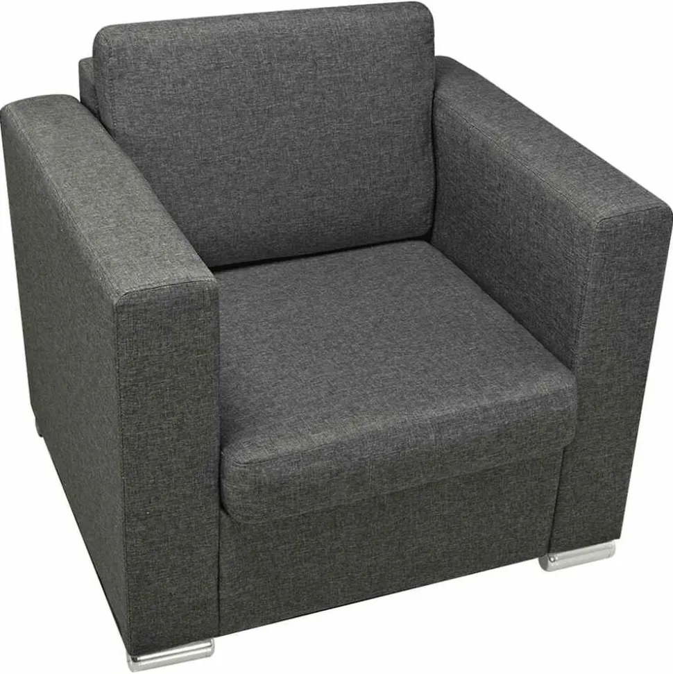 vidaXL Fauteuil stof donkergrijs