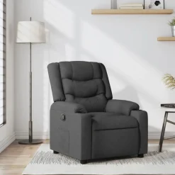 vidaXL Fauteuil verstelbaar stof donkergrijs