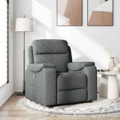 vidaXL Fauteuil verstelbaar stof donkergrijs