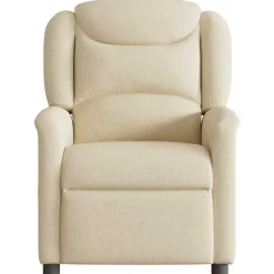 vidaXL Fauteuil verstelbaar stof crèmekleurig