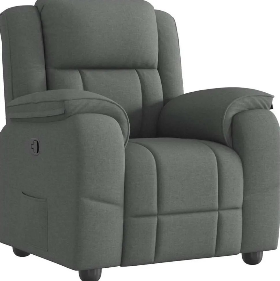 vidaXL Fauteuil verstelbaar stof donkergrijs