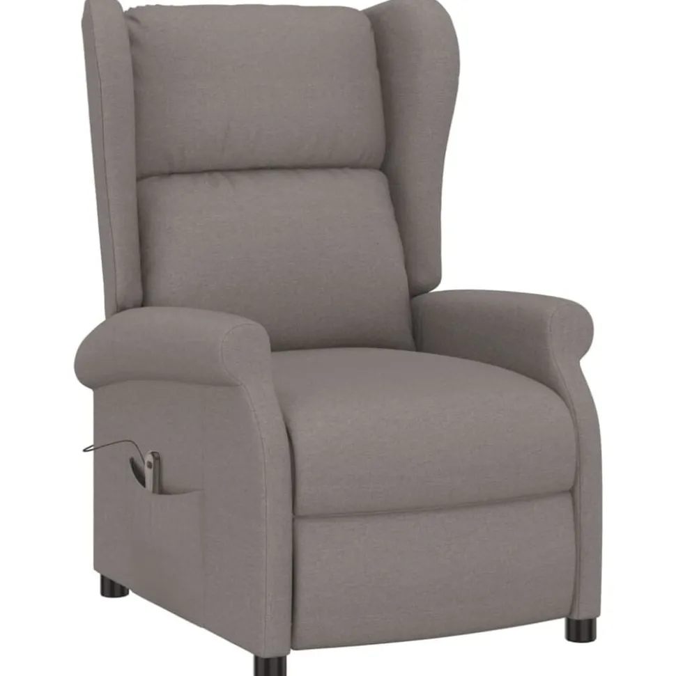 vidaXL Fauteuil verstelbaar elektrisch stof taupe