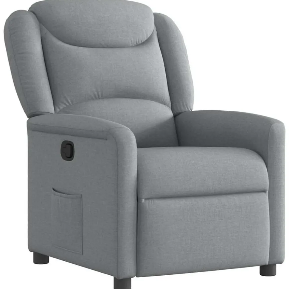 vidaXL Fauteuil verstelbaar stof lichtgrijs