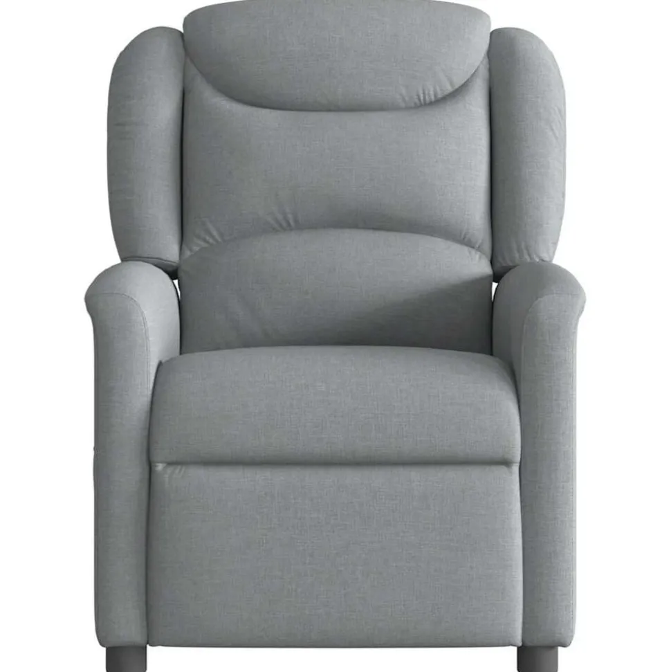 vidaXL Fauteuil verstelbaar stof lichtgrijs