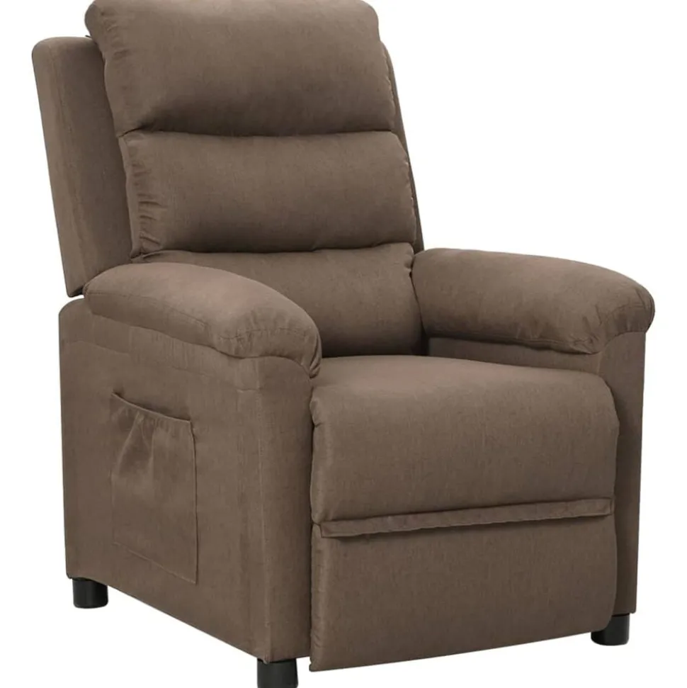 vidaXL Fauteuil verstelbaar stof taupe