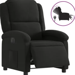 vidaXL Fauteuil verstelbaar elektrisch stof zwart