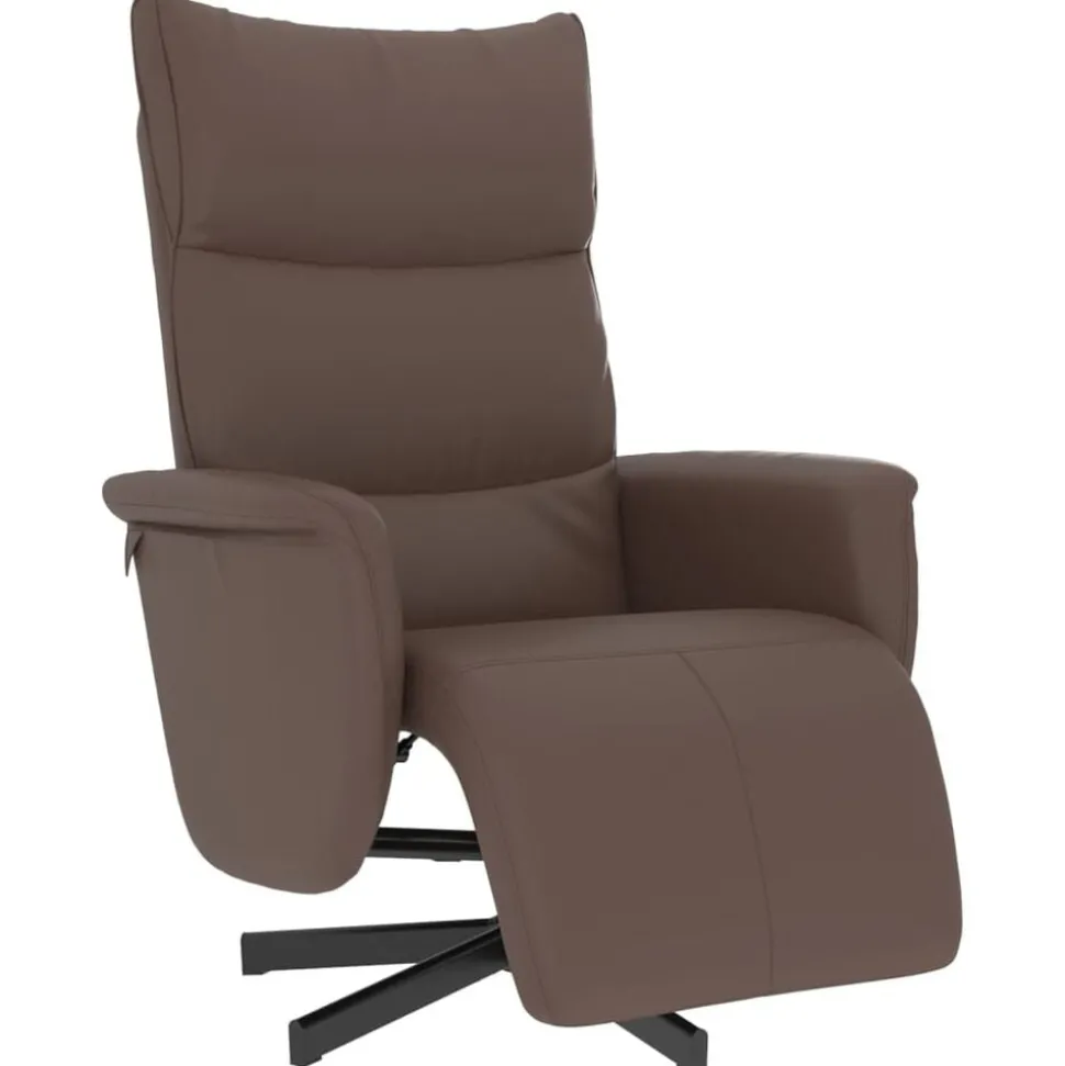 vidaXL Fauteuil verstelbaar met voetensteun kunstleer bruin